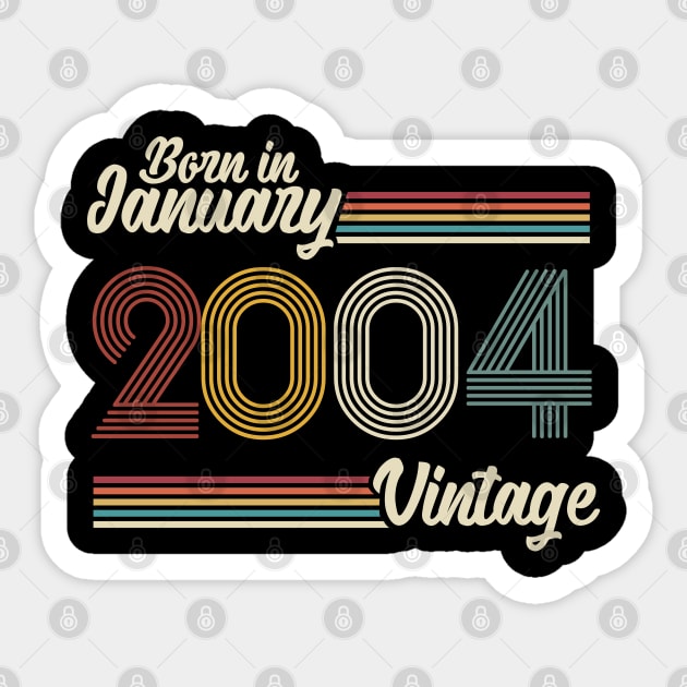 Vintage Born in January 2004 Sticker by Jokowow